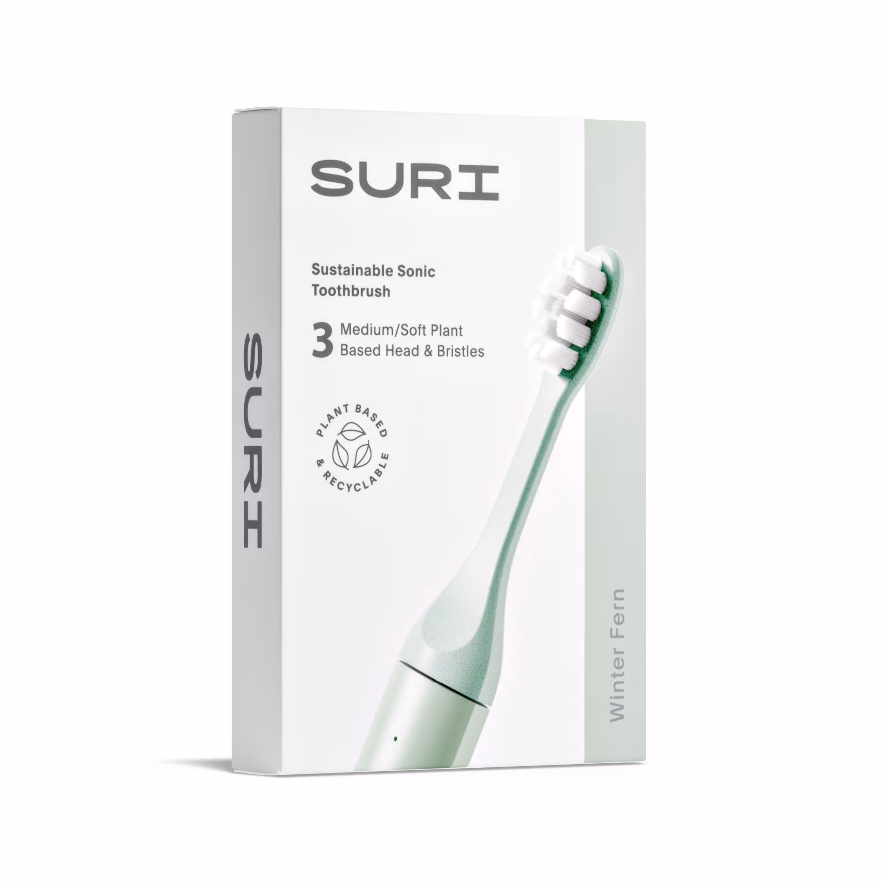 3x SURI Brush Replacement Head in Bio Bag, in a Box - Green