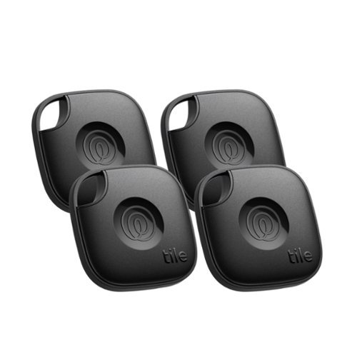 Tile by Life360 - Life360 Tile Mate Bluetooth Tracker, Keys Finder and Item Locator. iOS and Android Compatible. 4-Pack - Black